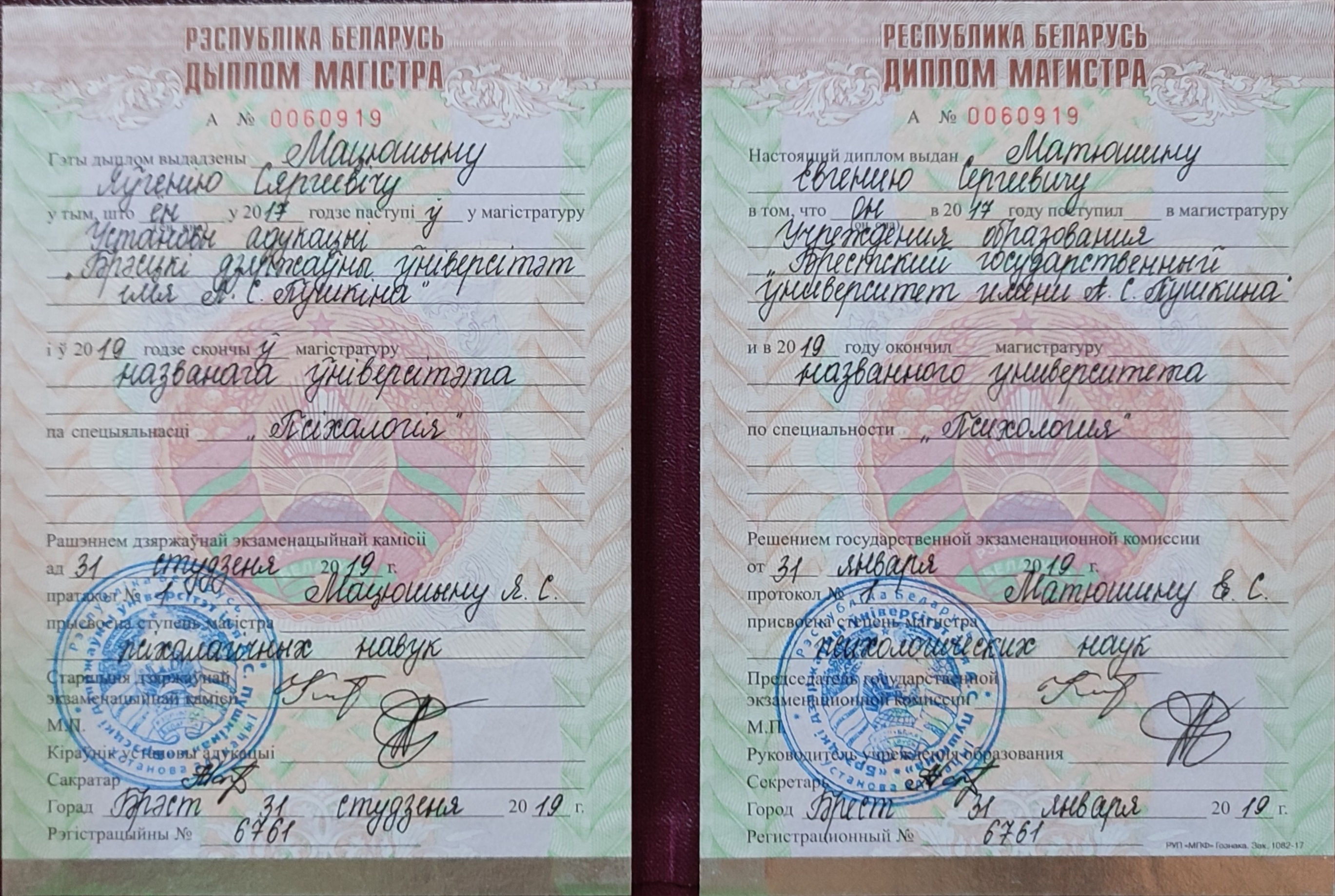 Диплом магистра